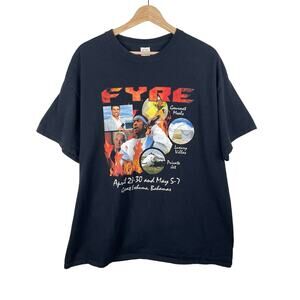 Fyre Fest Ja Rule Rap Tee Graphic T Shirt Black Size XL